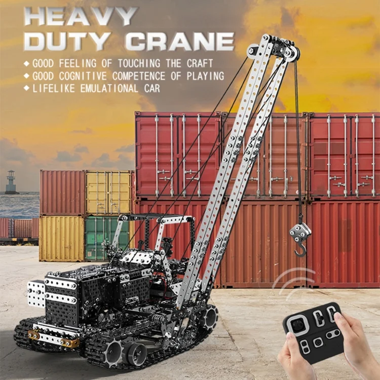 CHT0419_2.webp MoFun SW(RC)-010 2.4G Wireless Remote Control 10-channel Side Crane Children DIY Stainless Steel Assembled Toy - Image 3