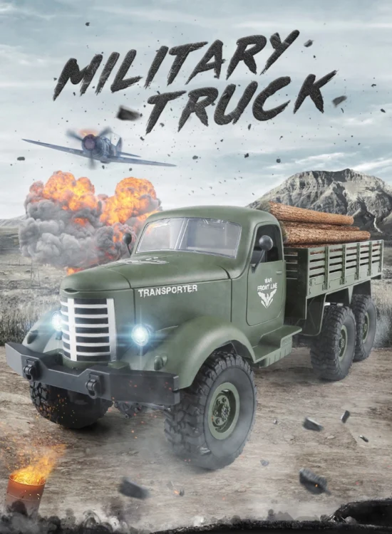 CHT1221AG_6.webp JJR/C Q60 Transporter-1 Full Body 1:16 Mini 2.4GHz RC 6WD Tracked Off-Road Military Truck Car Toy - Image 7