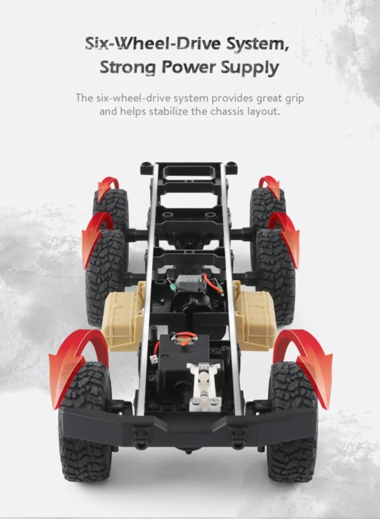 CHT1221AG_8.webp JJR/C Q60 Transporter-1 Full Body 1:16 Mini 2.4GHz RC 6WD Tracked Off-Road Military Truck Car Toy - Image 9