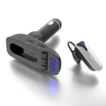 ER9 2 in 1 Hands-Free Calling Car Kit Wireless Bluetooth Headset Dual USB Charger FM Transmitter MP3 Music Player - Image 4