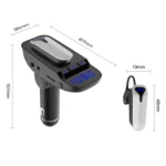 ER9 2 in 1 Hands-Free Calling Car Kit Wireless Bluetooth Headset Dual USB Charger FM Transmitter MP3 Music Player - Image 9