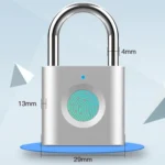 X007 Micro USB Charging Mini Metal Fingerprint Padlock Small Drawer Lock - Image 2