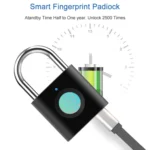 X007 Micro USB Charging Mini Metal Fingerprint Padlock Small Drawer Lock - Image 3