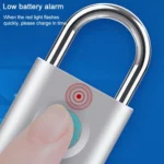 X007 Micro USB Charging Mini Metal Fingerprint Padlock Small Drawer Lock - Image 5