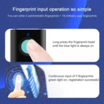 X007 Micro USB Charging Mini Metal Fingerprint Padlock Small Drawer Lock - Image 6