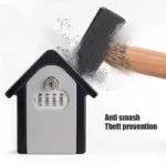 Hut Shape Password Lock Storage Box Security Box Wall Cabinet Safety Box, with 1 Key - Image 6