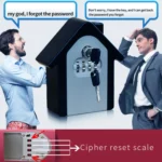 Hut Shape Password Lock Storage Box Security Box Wall Cabinet Safety Box, with 1 Key - Image 10