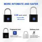 Stainless Steel Automatic Intelligent Fingerprint Padlock Electronic Lock, 10 Fingerprint Edition - Image 6