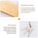 Copper Padlock Small Lock, Style: Long Lock Beam, 40mm Open - Image 3