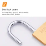 Copper Padlock Small Lock, Style: Long Lock Beam, 40mm Open - Image 5