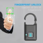 P5 3.7V Micro USB Charging Semiconductor Fingerprint Sensing Small Padlock - Image 6