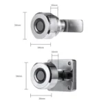 T22F Micro USB Charging Zinc Alloy Smart Bilateral Open Fingerprint Drawer Lock File Cabinet Lock - Image 2