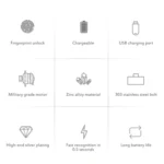 T23F Micro USB Charging Zinc Alloy Smart Triple Linkage Open Fingerprint Drawer Lock File Cabinet Lock - Image 3