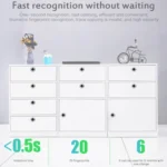 T23F Micro USB Charging Zinc Alloy Smart Triple Linkage Open Fingerprint Drawer Lock File Cabinet Lock - Image 6