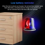 T22FB Micro USB Charging Zinc Alloy Smart Fingerprint + Bluetooth Drawer Bilateral Open Lock File Cabinet Lock - Image 9