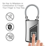 Anytek USB Charging Waterproof Anti-theft Non-password Electrically Intelligent Fingerprint Padlock Size:3.2cm × 3.5cm × 9cm - Image 4