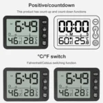 TS-9606-WR Large Screen Alarm Timer Temperature Humidity Meter(White Red) - Image 3