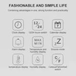 TS-8608 Multifunction Large Screen Clock Household Creative Thermometer Hygrometer - Image 4