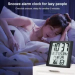 TS-8608 Multifunction Large Screen Clock Household Creative Thermometer Hygrometer - Image 7