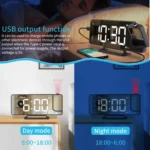 TS-9210 Digital Mirror Projection Alarm Clock With Time Display and Projection - Image 5