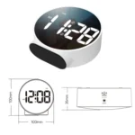 8816 LED Mirror Round Dual-purpose Alarm Clock - Image 2