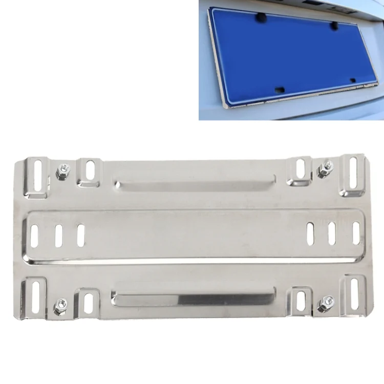 Stainless Steel License Plate Bracket Vehicle License Plate Bracket Bottom Plate Automobile License Plate Conversion Frame