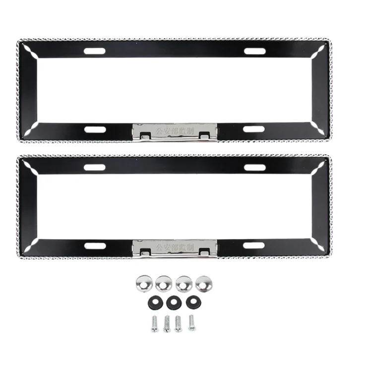 CMS0027B_1.webp 2 PCS Car License Plate Frames Car Styling License Plate Frame Universal License Plate Holder Car Accessories - Image 2