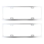 2 PCS Car License Plate Frames Car Styling License Plate Frame Magnesium Alloy Universal License Plate Holder Car Accessories - Image 2