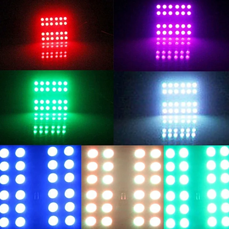 CMS0077_5.webp 2 PCS Colorful 31MM Bicuspid Remote Control Car Dome Lamp LED Reading Light with 6 LED Lights - Image 6