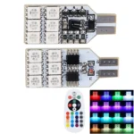 2 PCS Colorful 39MM T10 Port Remote Control Car Dome Lamp LED Reading Light with 12 LED Lights