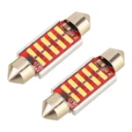 2 PCS DC 12V 2W 39MM 4014 Bicuspid Port No Decoding Car Dome Lamp LED Reading Light with 10 LED Lights - Image 2