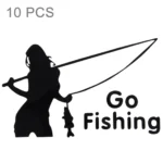 10 PCS Beauty Go Fishing Styling Reflective Car Sticker, Size: 14cm x 8.5cm - Image 2