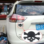 Skull And Cross Bone Shape Shining Metal Car Universal Sticker - Image 6
