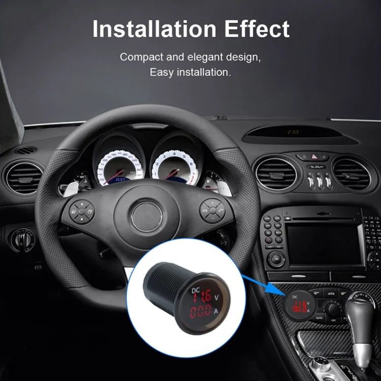 CMS0392_10.webp B3613  IP67 Waterproof Car Modification 4.5-30V Voltmeter + Ammeter - Image 11