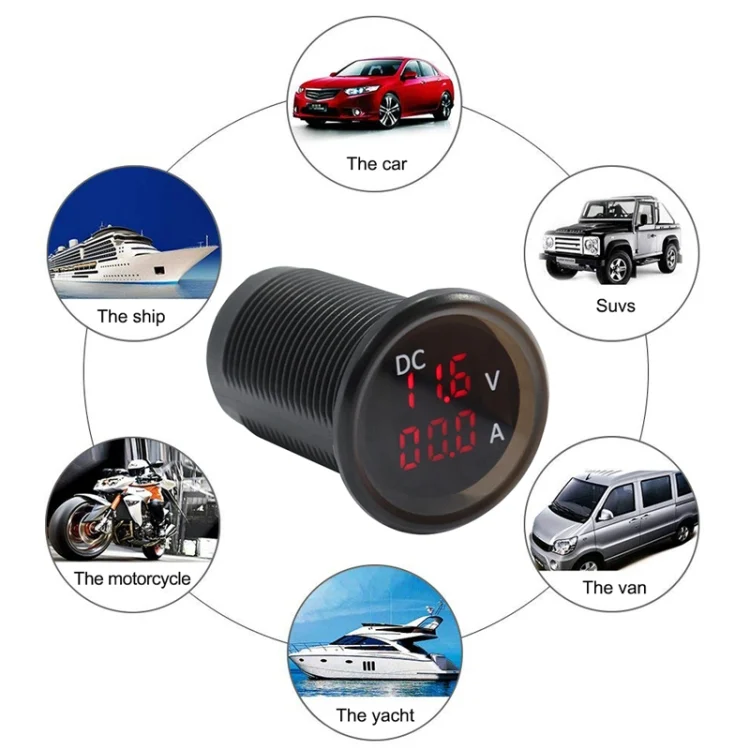 CMS0392_11.webp B3613  IP67 Waterproof Car Modification 4.5-30V Voltmeter + Ammeter - Image 12