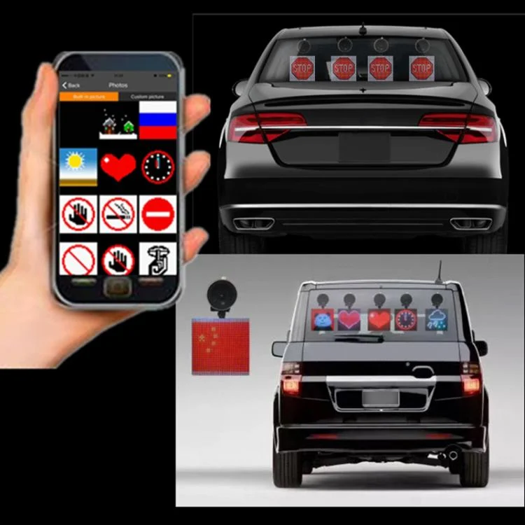 CMS0452_5.webp 32x32 Pixel Full Color Wireless Bluetooth APP Control Emoticon Smile Faces LED Car Sign LED Display Lighting Board - Image 6