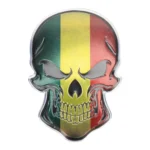 Universal Car Mali Flag Skull Shape Metal Decorative Sticker - Image 2