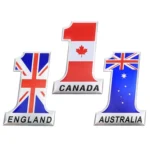 Universal Car UK Flag Number 1 Shape Metal Decorative Sticker - Image 5