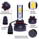 2 PCS 9005 DC9-36V / 36W / 3000K / 6000LM IP68 Car / Motorcycle Mini COB LED Headlight Lamps / Fog Light - Image 6