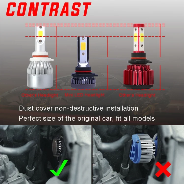 CMS0543BB_12.webp 2 PCS H1 DC9-36V / 36W / 3000K / 6000LM IP68 Car / Motorcycle Mini COB LED Headlight Lamps / Fog Light - Image 13