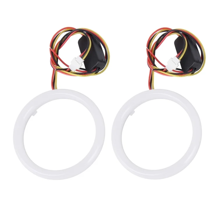 CMS0577_1.webp 2 PCS 3inch 6W White Light + Yellow Light Car Angel Eyes Light, DC 12V Cable Length: 50cm - Image 2