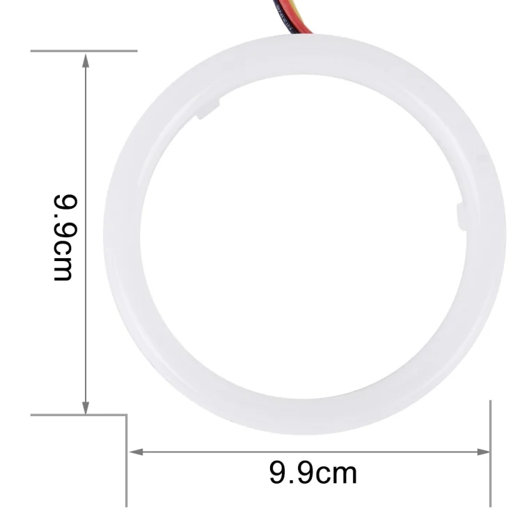 CMS0577_3.webp 2 PCS 3inch 6W White Light + Yellow Light Car Angel Eyes Light, DC 12V Cable Length: 50cm - Image 4