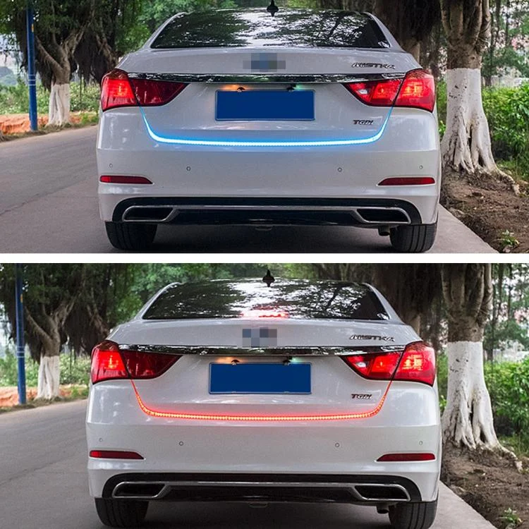 CMS0589_6.webp 1.5m Car Auto Waterproof Universal Four Color Rear Flowing Light Tail Box Lights with Tail Light Controller, Ice Blue Light Driving Light, White Light Reversing Light, Red Light Brake Light, Yellow Light Turn Signal Light, LED Lamp Strip Tail Decoration - Image 7