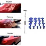 19 in 1 Auto Repair Body Tool Kit Paintless Dent Repair Hail Removal Silver T Bar Slide Hammer Dent Repair Tool Kit - Image 5