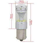 2 PCS 1156 60W 1200 LM 6000K Car Auto Brake Lights Turn Light Backup Light with 12 CREE XB-D Lamps, DC 12V - Image 3