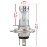 2 PCS H4 60W 1200 LM 6000K Car Fog Lights with 12 CREE XB-D LED Lamps, DC 12V - Image 3