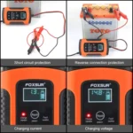 FOXSUR 12V 6A Intelligent Universal Battery Charger for Car Motorcycle, Length: 55cm, US Plug - Image 6