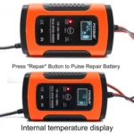 FOXSUR 12V 6A Intelligent Universal Battery Charger for Car Motorcycle, Length: 55cm, EU Plug - Image 5