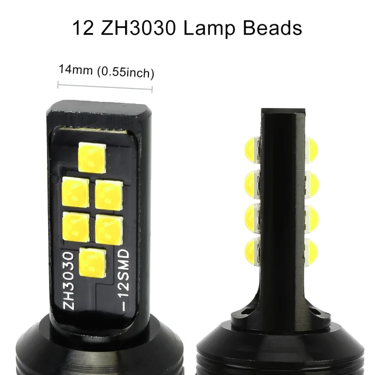 CMS0838WL_4.webp 2 PCS 9005 DC9-16V / 3.5W / 6000K / 320LM Car Auto Fog Light 12LEDs SMD-ZH3030 Lamps, with Constant Current - Image 5