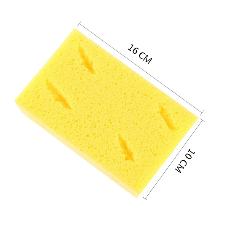 CMS1074_1.webp Car Care Wear-resistant Brown Soft Sponge Car Wash Cleaning Pad(Yellow) - Image 2